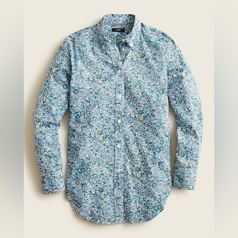 JCrew Relaxed-fit cotton voile shirt in blooming floral size 6